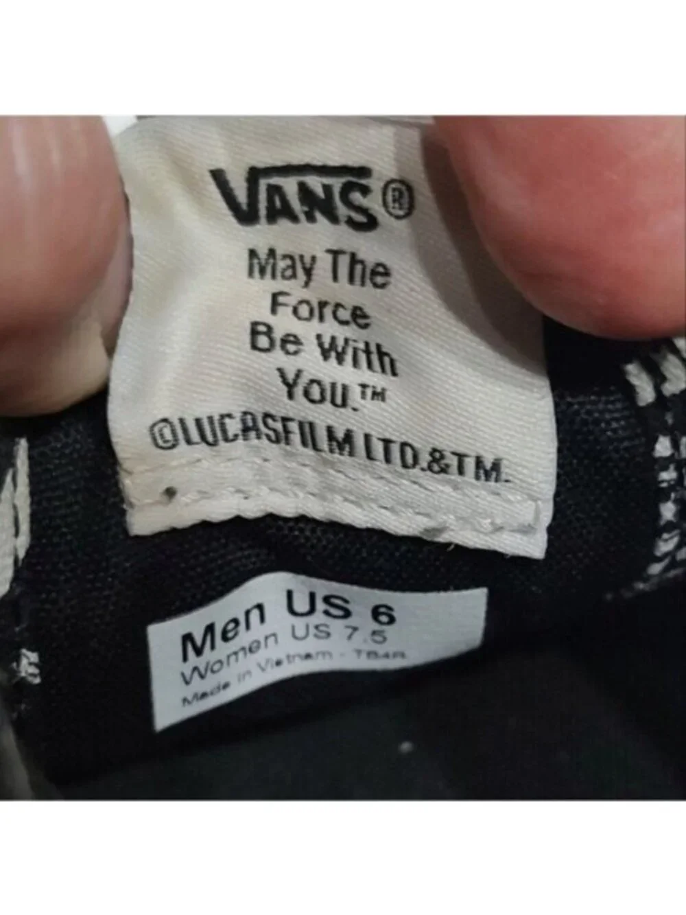 Vans x Star Wars Stormtrooper Bandana Print Low Top Sneakers M 6, W 7.5